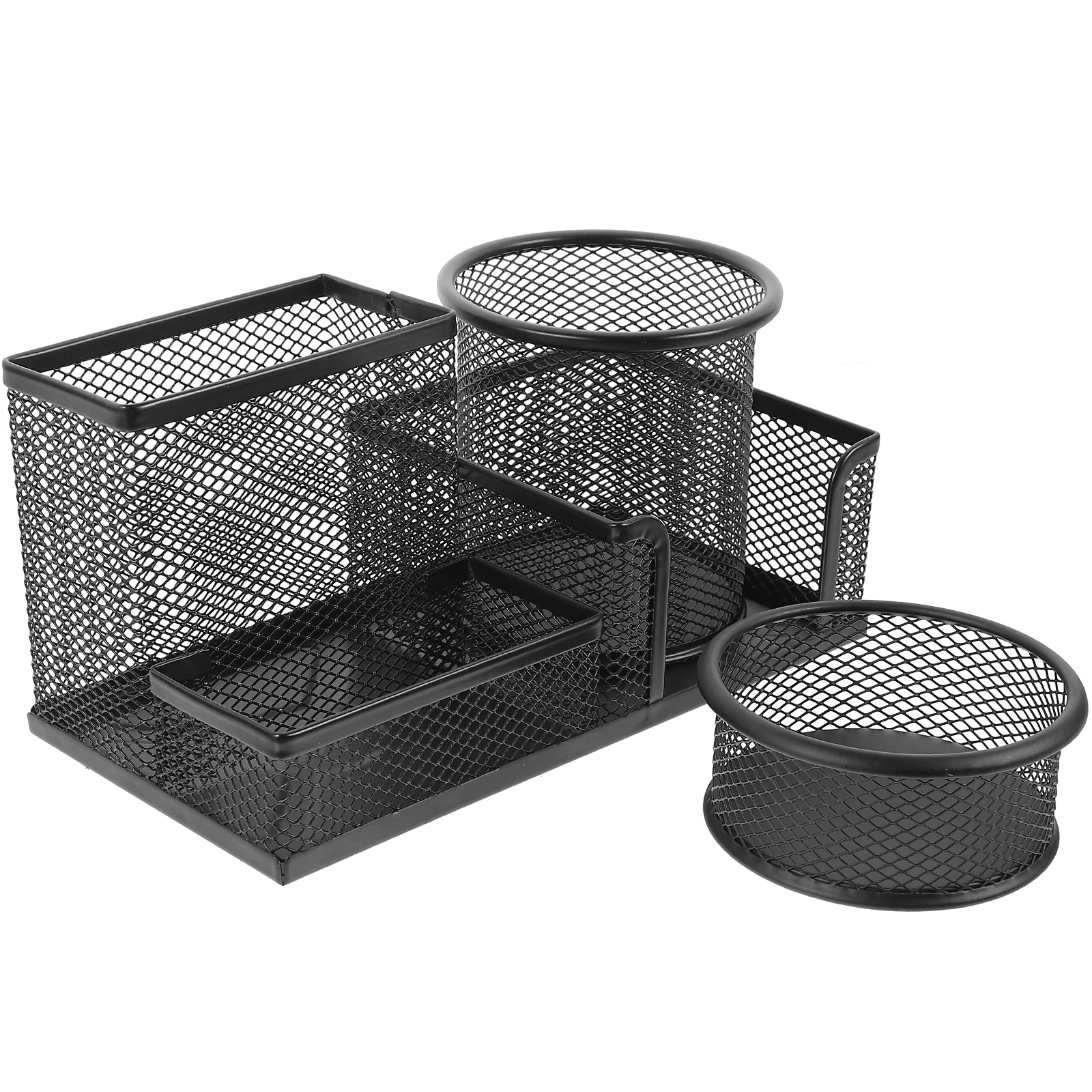 

1 set Iron Pen Holder Stationery Storage Box Desktop ganizer Pencil Supplies Wear Resistant Multi Function Practical School
