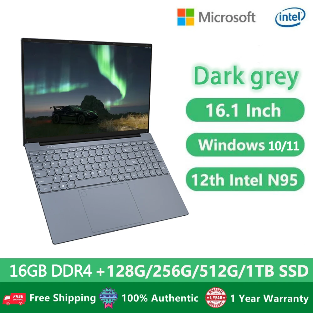 CARBAYTA Ram 16GB 32GB Gaming Laptops Windows 11 Computer Office Notebooks Netbook 16 Inch 12th Intel Alder N95  WiFi Camera 2MP