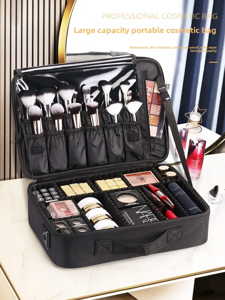 

Large Capaci Portable eup Bag for Women Profional eup Artist Cosmetics Storage Bag Embroidery Tool Box Cube ape