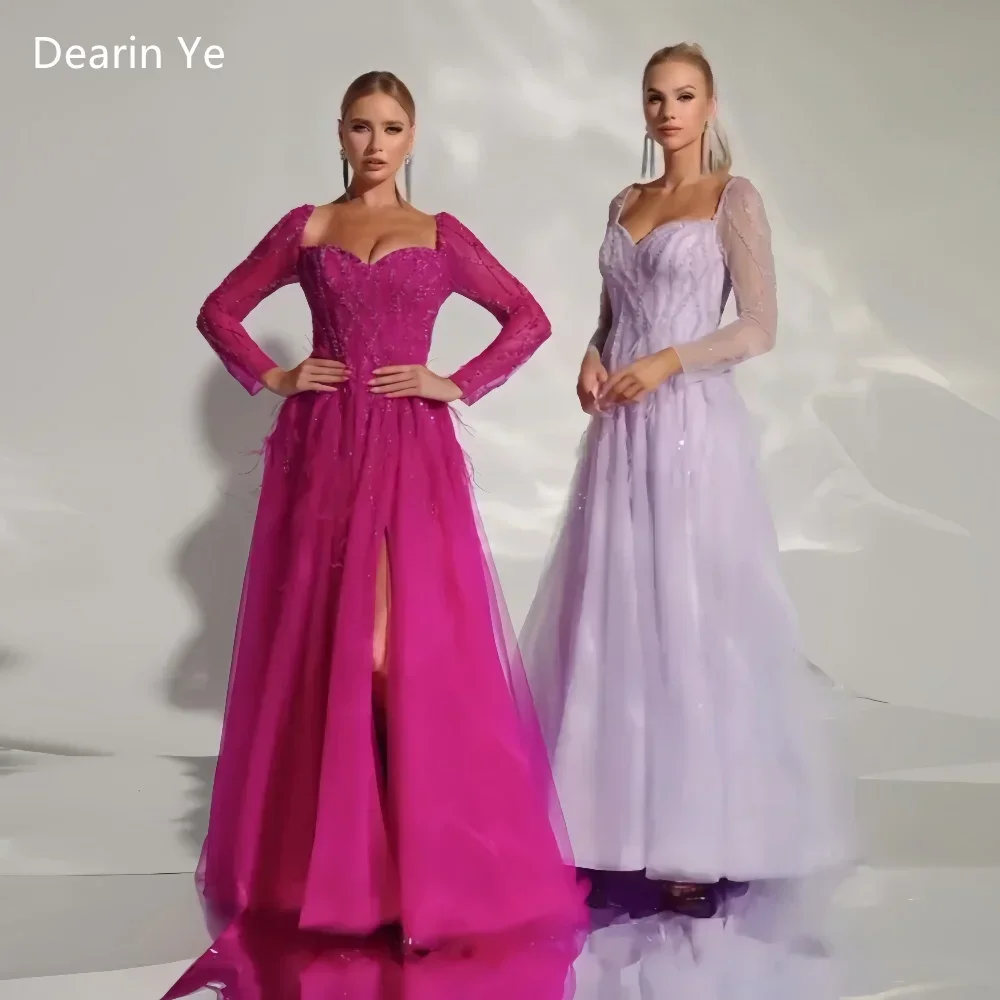 

Prom Dress Evening Formal Gown Dearin Ye Square Collar A-line Floor Length Skirts Tulle Bespoke Occasion Dresses Saudi Arabia