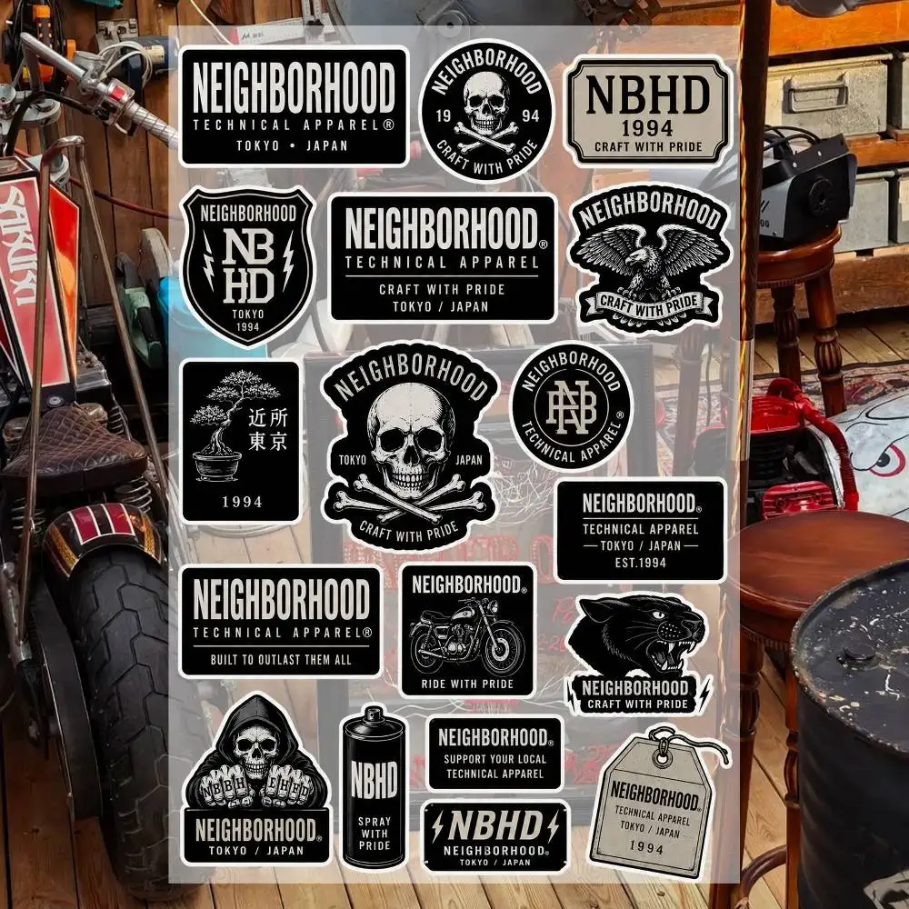 NEIGHB-ORHOOD 4 Waterproof Vinyl Stickers for Car Motorcycle Bike Skateboard Laptop Bottle Phone