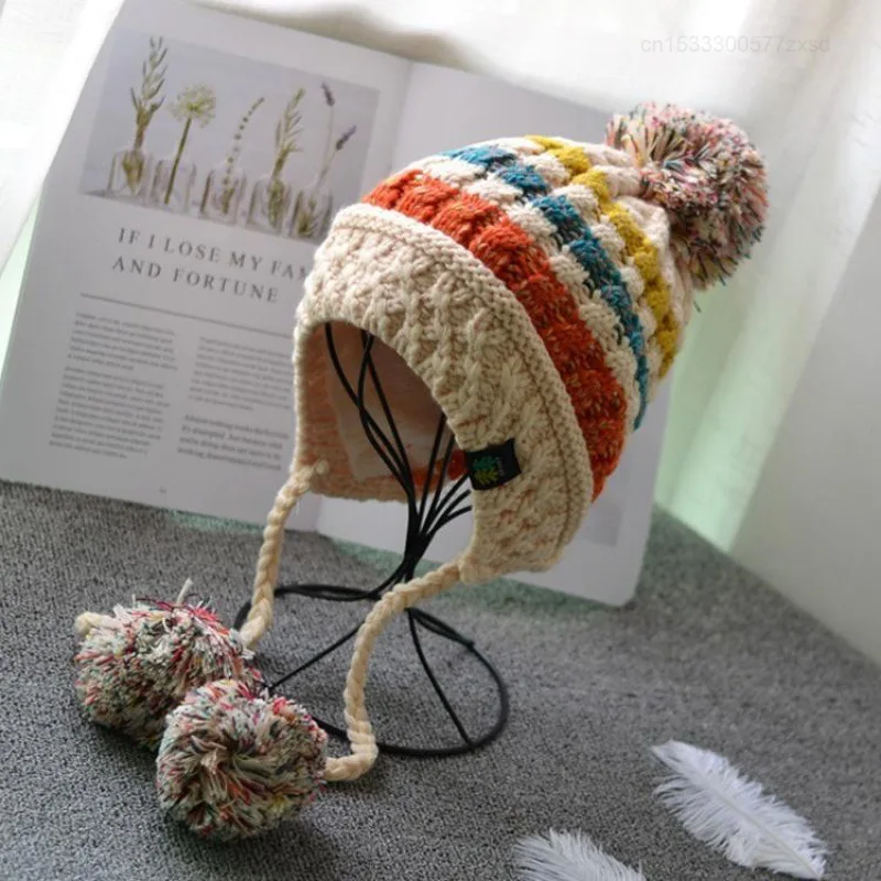 Милая трикотажная шапка Xiaomi для женщин и девушек, сезон осень-зима, Корейская версия, утолщенная теплая ветрозащитная теплая шапка, Женская Повседневная шапка