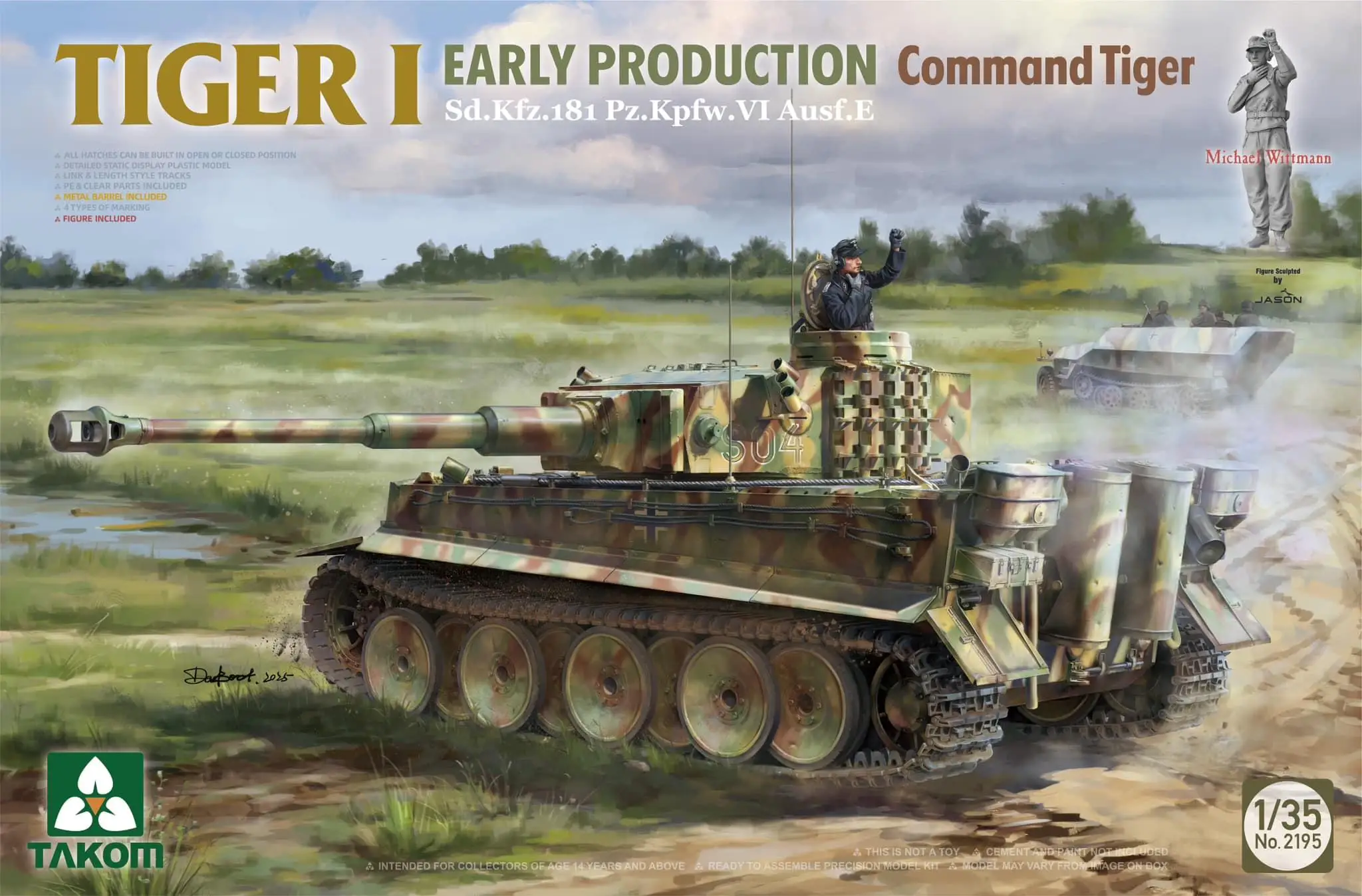 

TAKOM 2195 1/35 Sd.Kfz.181 Pz.Kpfw.VI Ausf.E Tiger I Command Tiger Michael Wittmann