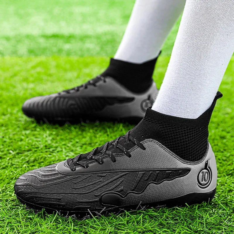 High Ankle Football Boots Cleats Grass Training Sport Indoor Soccer Shoes Turf Mens Sneakers Kids Soccer Shoes Men