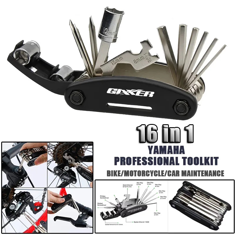 

[BEST] FOR Suzuki Gixxer SF 250/150/125 (2018-2025+) | 16-in-1 CNC Professional Tool Kit | Motorcycle Screwdriver&Hex Wrench Set