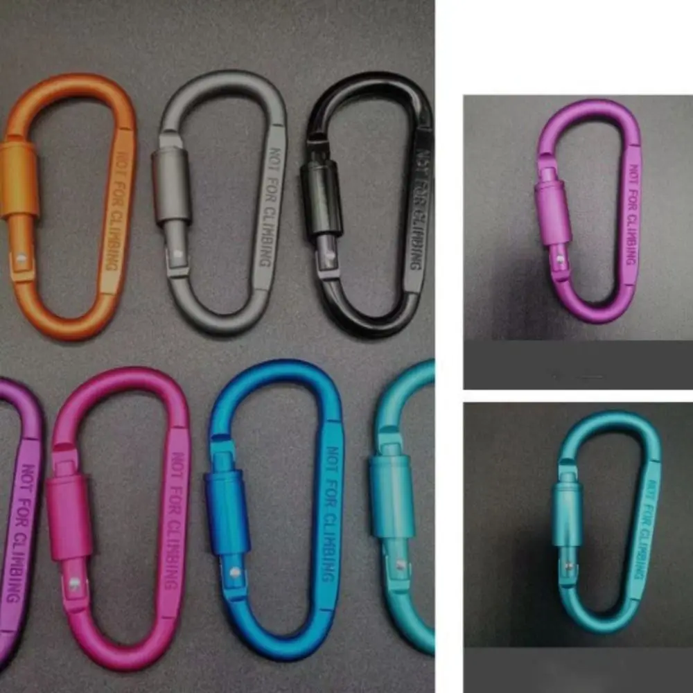High Quality Multi Colors Sports Keychain Aluminium Alloy with Lock Climbing Button Safety Buckle Outdoor Tool