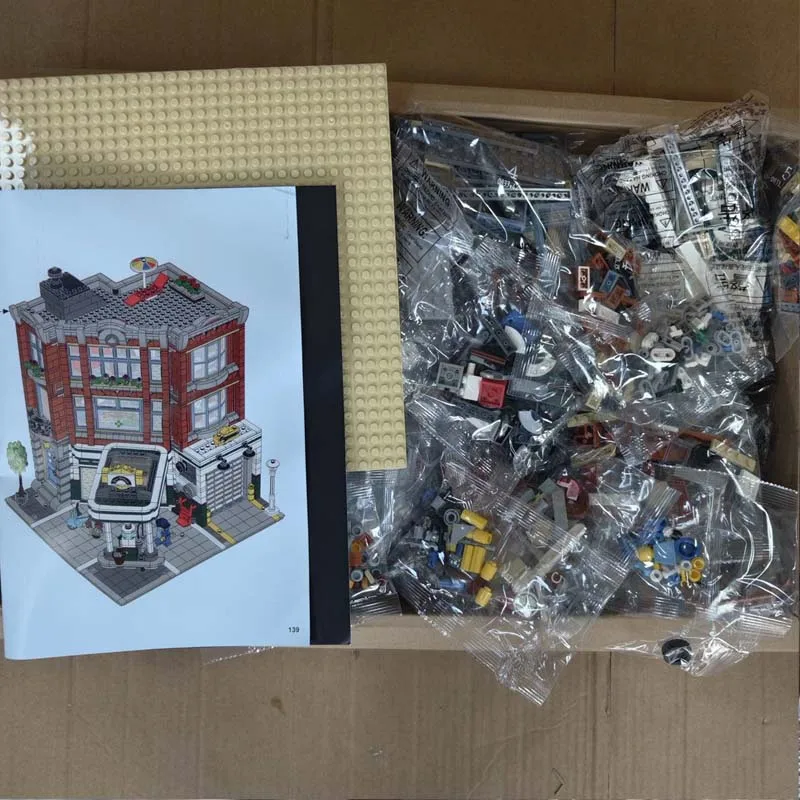 2056PCS Corner Garage Compatible 10264 Building Blocks Bricks Toy Birthday Gift Street House Model Hot 15042 Intelligence