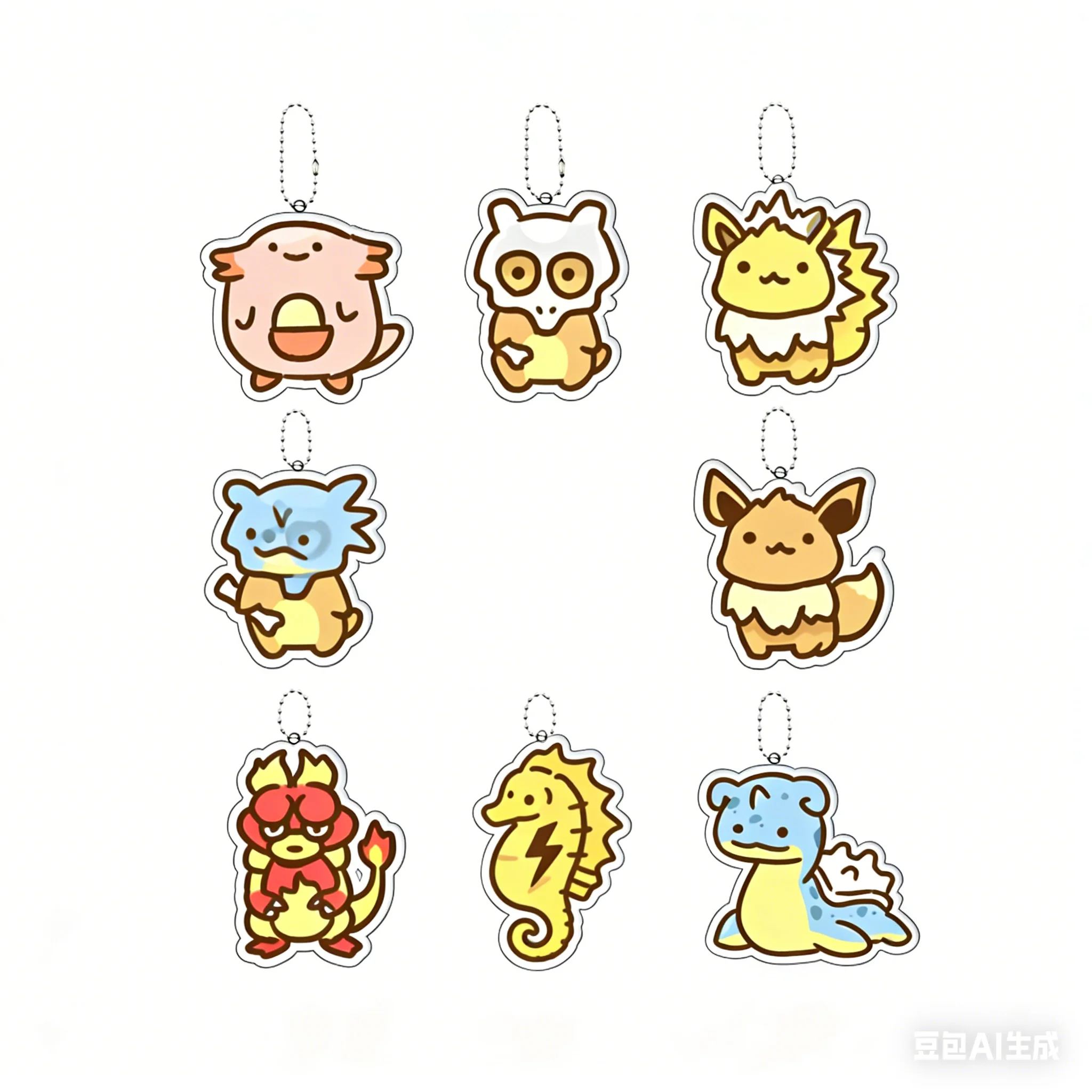 

Ditto Acrylic Keychain Grimer Pendant Decor Bulbasaur Chansey Goldeen Student Anime Cartoon Keys Backpacks Luggage Keyring Gifts