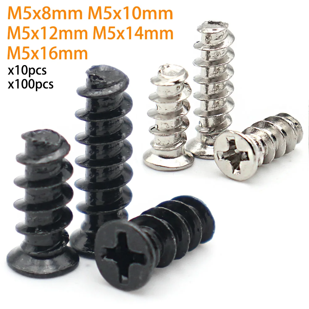 100/10pcs/lot M5*8mm/10mm/12mm/14mm/16mm Kb Computer Pc Cooling Fan Mount Screw Small Heat Dissipation Screws Fixer