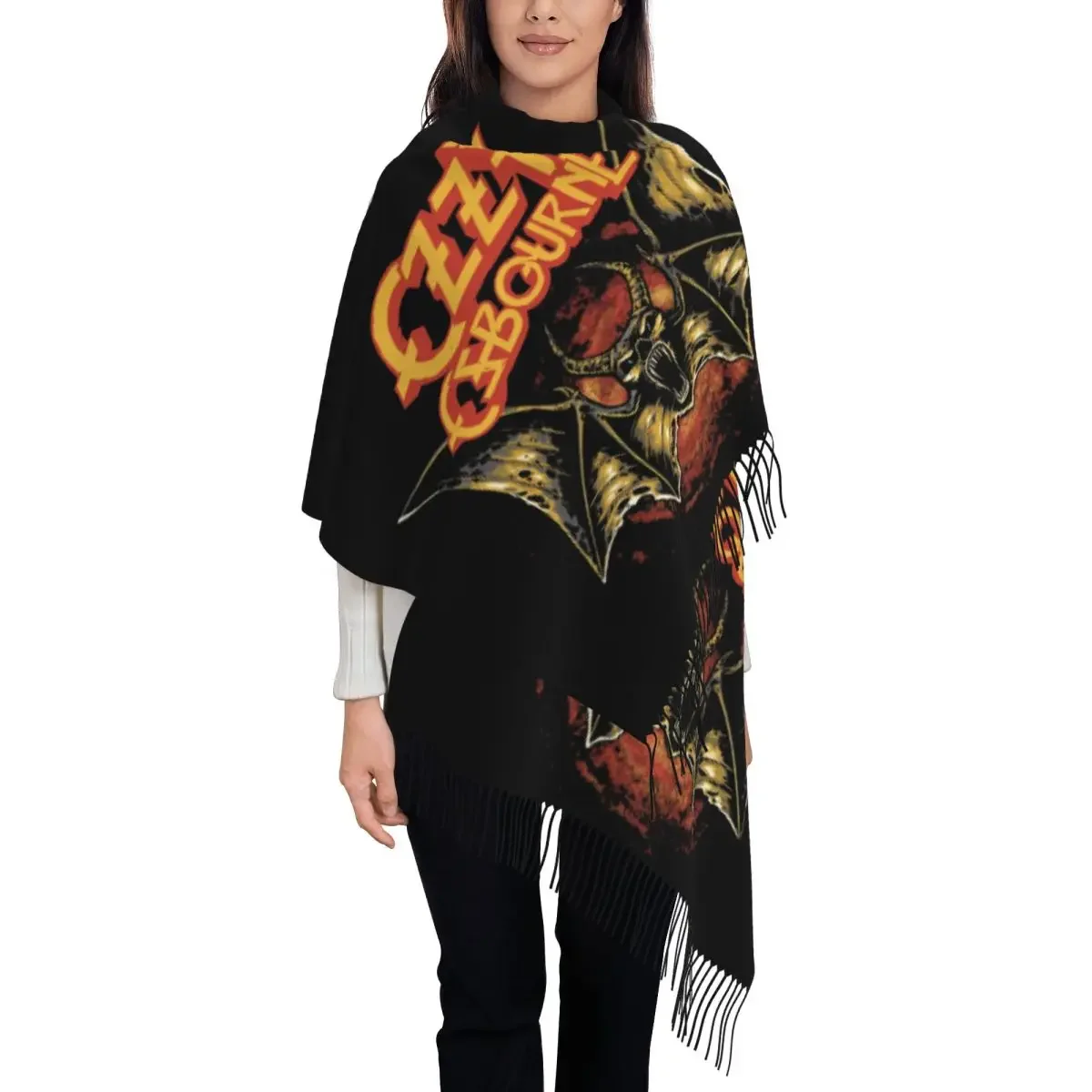 Custom Ladies Large Heavy Rock Scarves Women Winter Fall Soft Warm Tassel Shawl Wrap Scarf