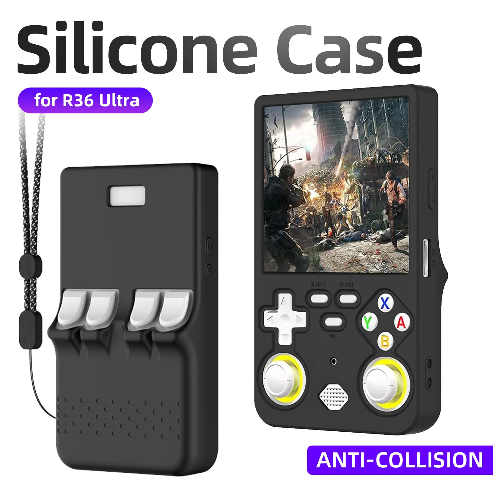 

Case for R36 Ultra Handheld Game Console Silicone Soft Protective Cover for R36Ultra Anti-Scratch Protector Shell Accessories