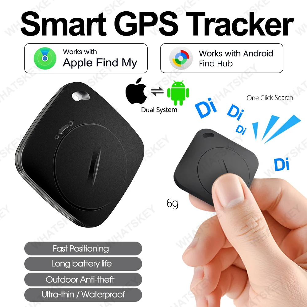 Localizador GPS de Doble Sistema Compatible con Android e iOS, Rastreador GPS con Localización de Google, Buscador de Llaves, Protección de Seguridad