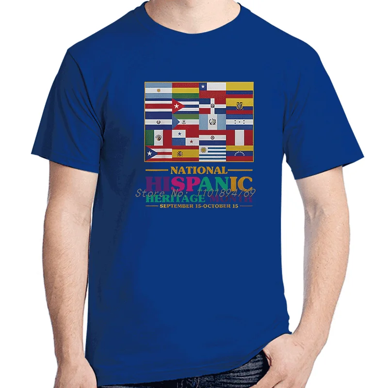 Hispanic Heritage Month Mes De La Herencia Hispana Graphic T Shirts Summer New Shirts And T-Shirts Cotton Mens Print T Shirt