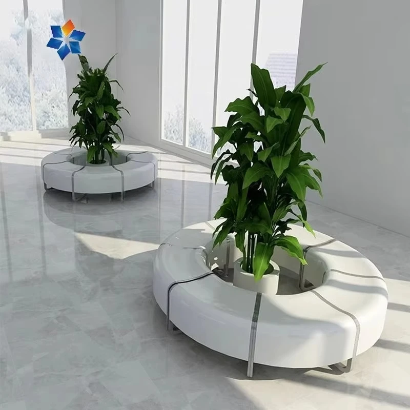 Modern Fiberglass Tree Pot Chair with Leisure Seat for Outdoor Public Spaces Shopping Malls Hotels Restaurants Parks Schools