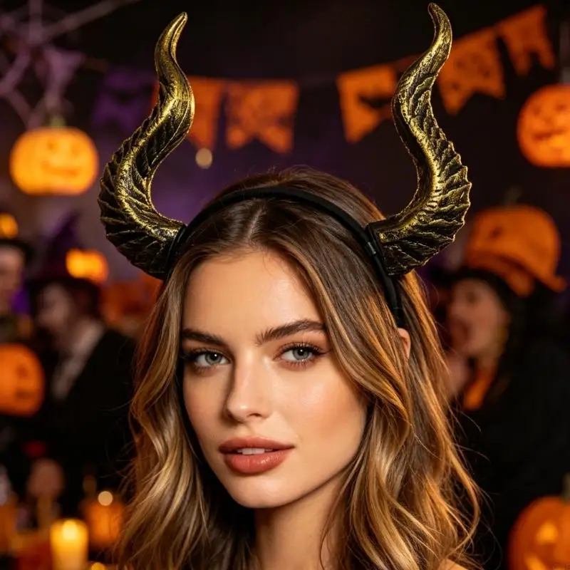  Halloween Party Devil Horn Headband for Adult Kids Photography and Stage Wear