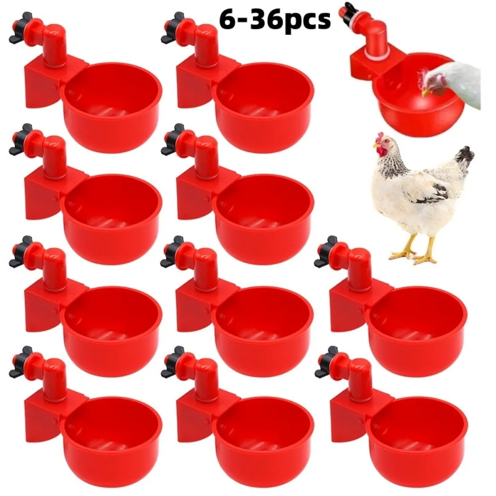 6-36pcs Automatic Chicken Waterer Bird Feeder Poultry Farm Drinking Bowl for Chicken Duck Goose Drinking Water Farm Supplies