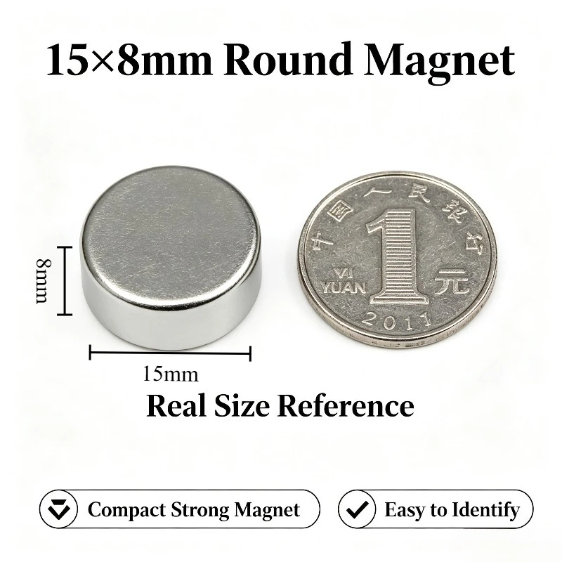 15x8mm Round Cylinder Neodymium Magnet Rare Earth Magnet For Fridge Office Document DIY Toy Teaching Aids 15*8mm