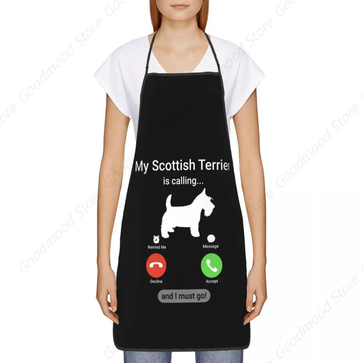 My Scottish Terrier Is Calling Apron Women Men Unisex Bib Scottie Dog Kitchen Cooking Tablier Cuisine Chef Gardening