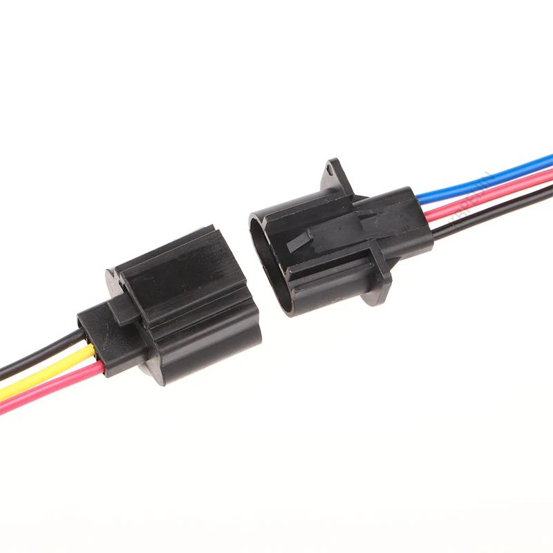 1Set H13 9008 Male Female Socket Cable Adapte Plastic 3 Pin For Car Light Plug Connector Accessories