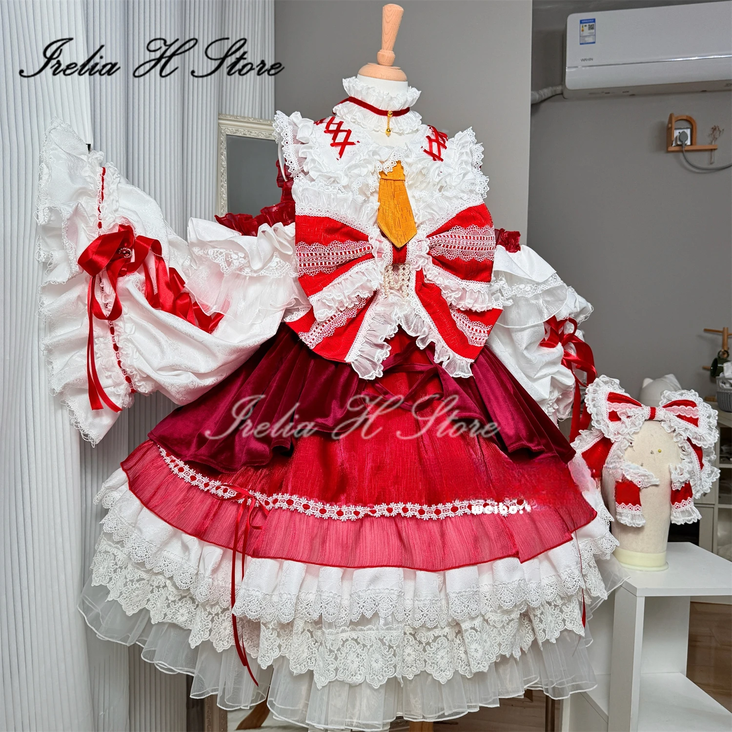 

Irelia H Store Custom made/size Anime TouHou Project Cosplays Hakurei Reimu Cosplay Costume women lolita dress female Halloween
