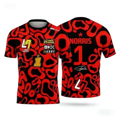 Racing Theme Short-sleeve T-shirt Front Back Print Casual Sport Top Breathable Daily Fashion Clothing