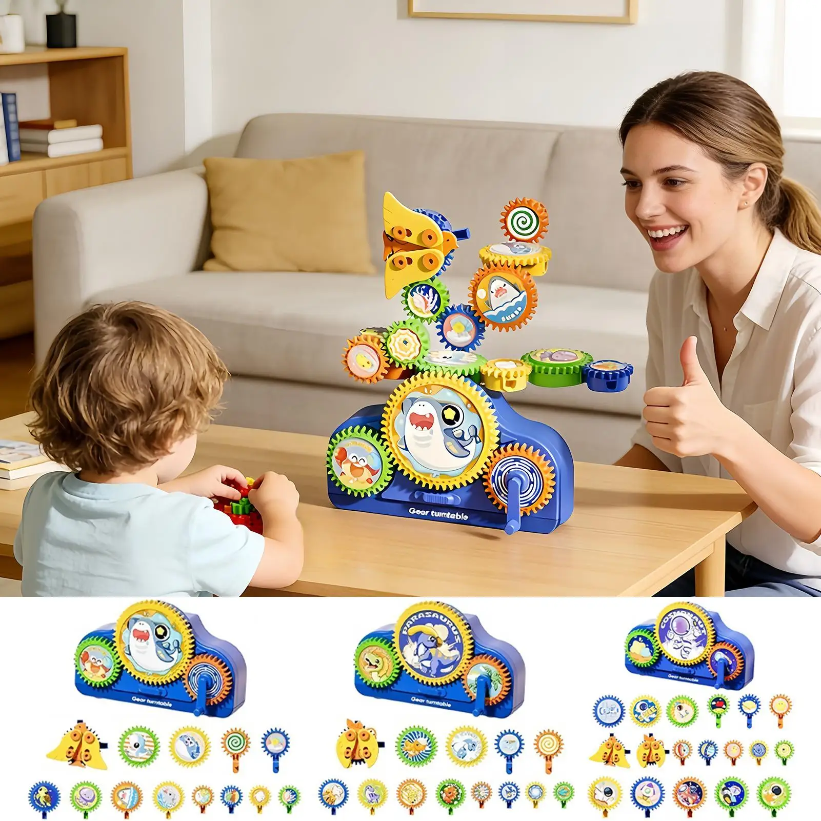 Engrenages pour enfants blocs de construction interactifs jeu engrenages ensembles de construction pour enfants garçon fille famille amis étudiants maison intérieure