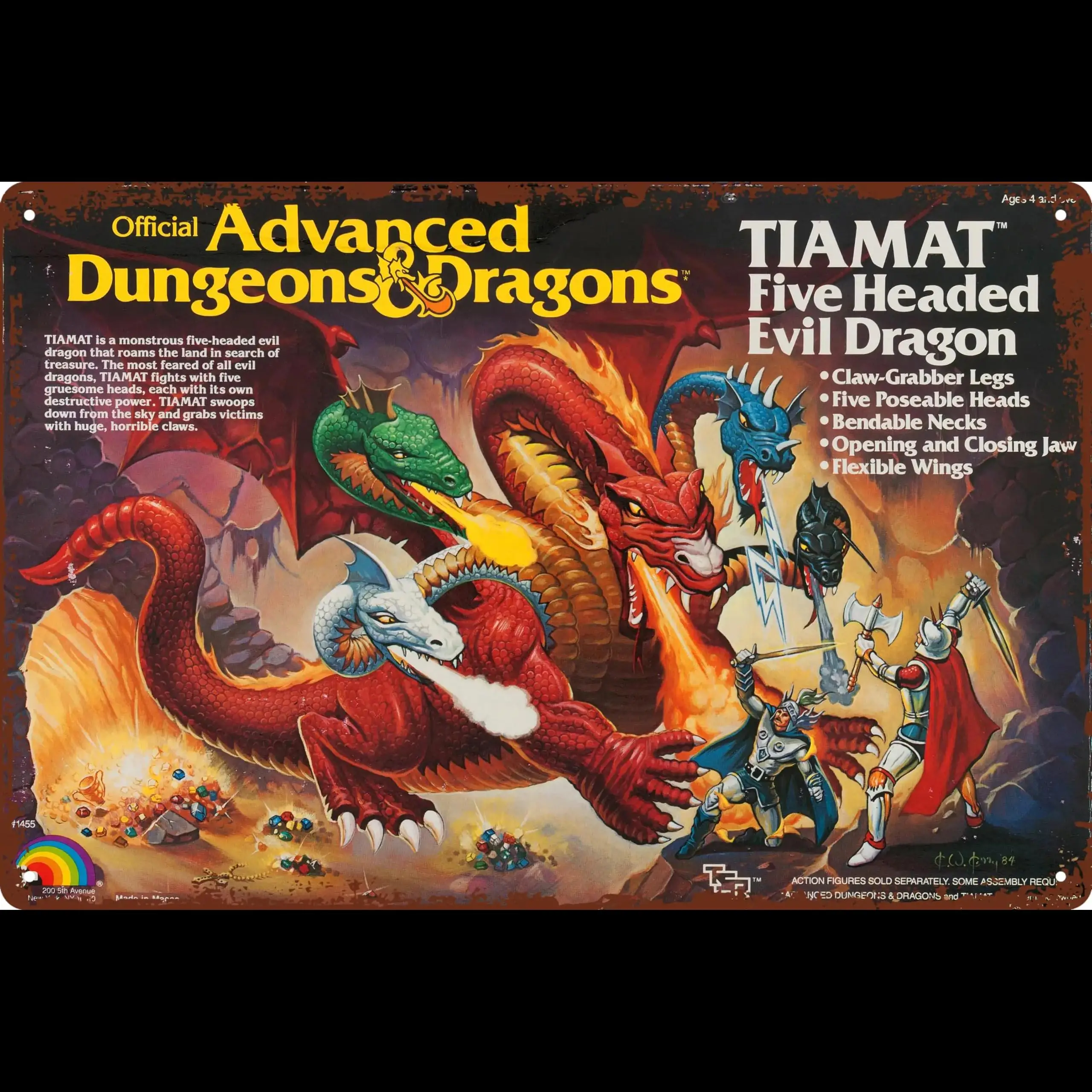 Vintage Dungeons  Dragons Tiamat Dragon Metal Tin Sign  x   Retro Man Cave Wall Decor Art Perfect for Home Decor  Gifts