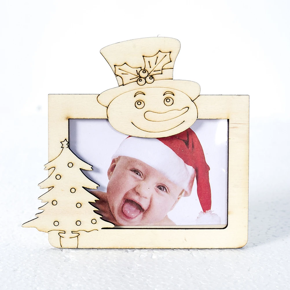 

4 Pcs Photo Frame Ornaments Family Picture Decor Desktop Xmas Christmas Photo Frame Tree Gifts Home Wall Gallery Art