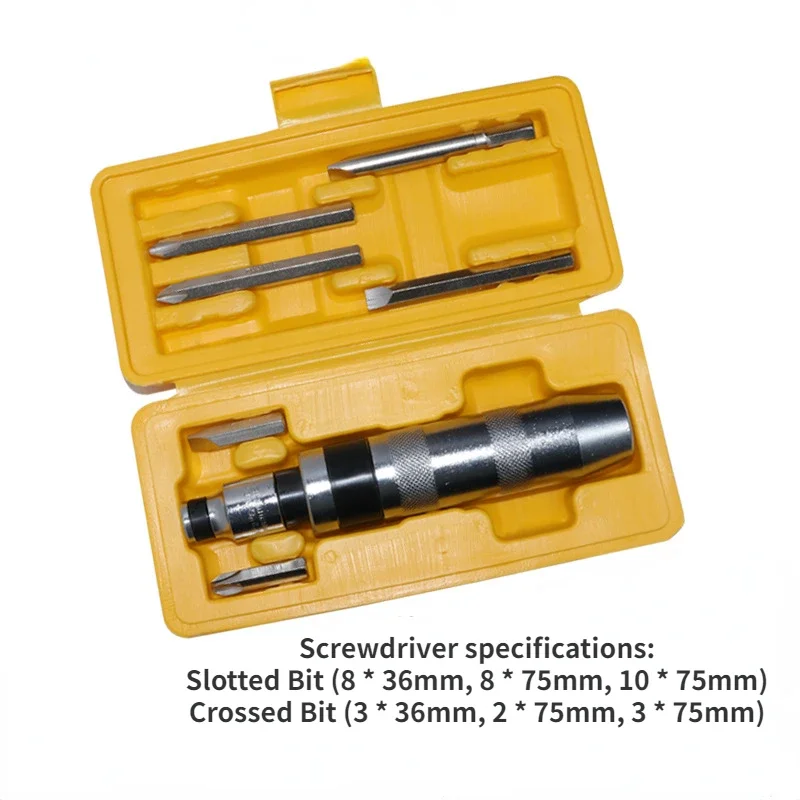 Impact Screwdriver Set Heavy Duty Shock Screwdriver Chisel Bits Tools Kit Flat Screw Extractor Remover