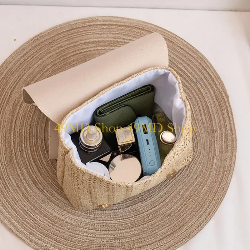 49MD Fashion Small Backpack for Women Girls Straw Backpack Casual Shoulder Bag
