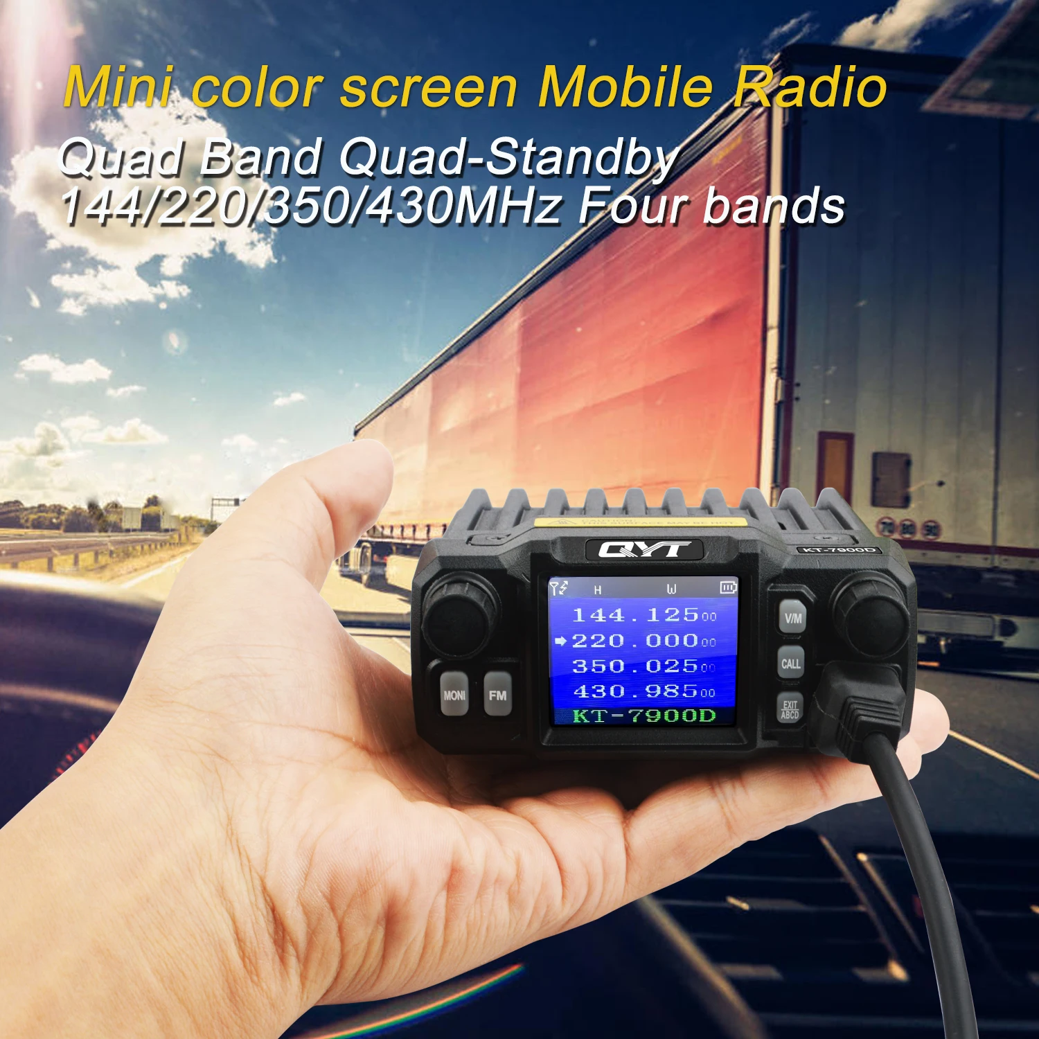 QYT لاسلكي تخاطب KT-7900D 144/220/350/430 ميجا هرتز رباعي الموجات رباعي الاستعداد 25 واط 200 قناة راديو FM صغير للهواة المحمول