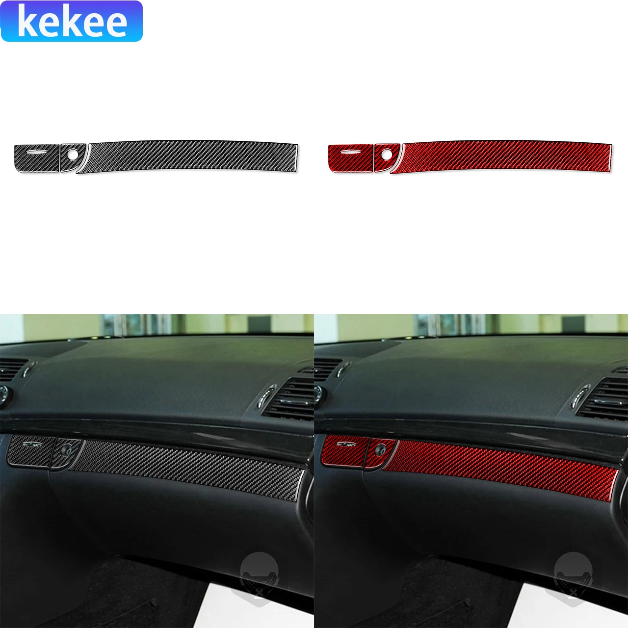 For Mercedes Benz E-Class W211 Accessories 2003-2009 Co-pilot Storage Set Trim Real Carbon Fiber Cover Stickers Car Interior