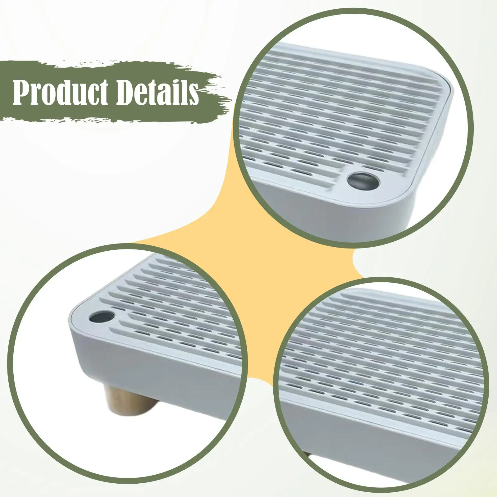 Cat Litter Box Step Footboard Elevated Catcher Ramp for Indoor Cat Litter Cabinet and Enclosure