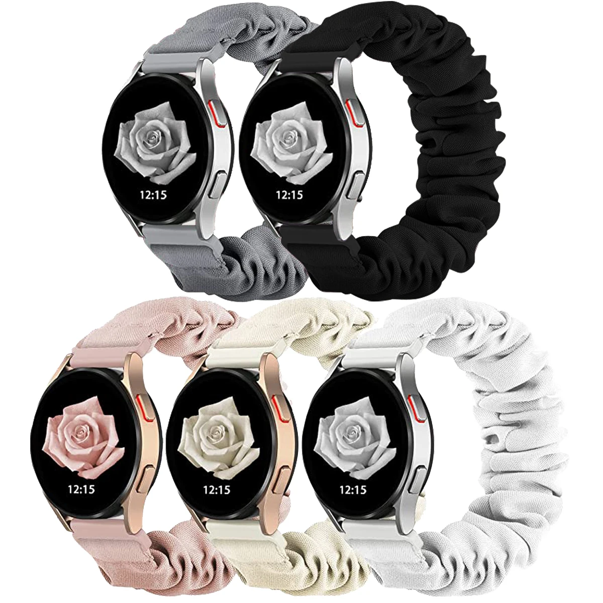 Compatible with Samsung Galaxy Watch 5 pro Band 20mm Quick Release Bar Scrunchie Strap Stretchy Cute Elastic Replacement Fabric