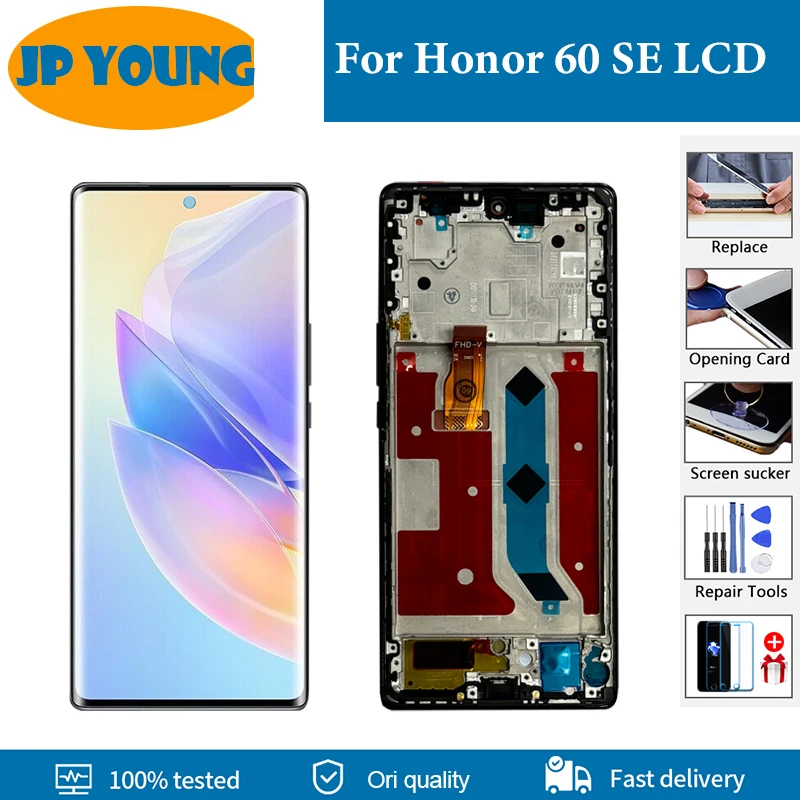 6.67''Original oled For Huawei Honor 60 SE LCD Display Touch Screen Digitizer Replacement For Honor 60SE GIA-AN00LCD with frame