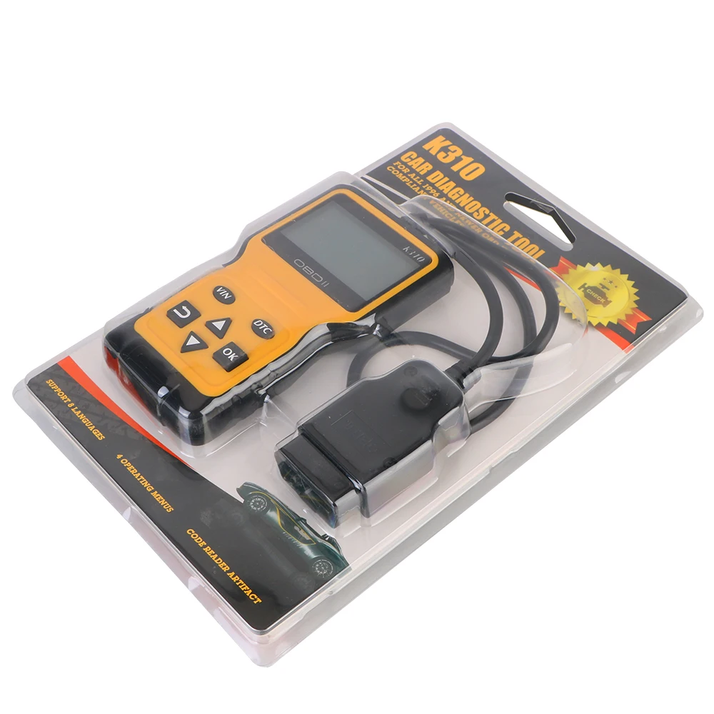 OBD2 Code Reader OBDII Scanner 16 Pin K310 Car Diagnostic Tools Plug and Play Digital Display Universal