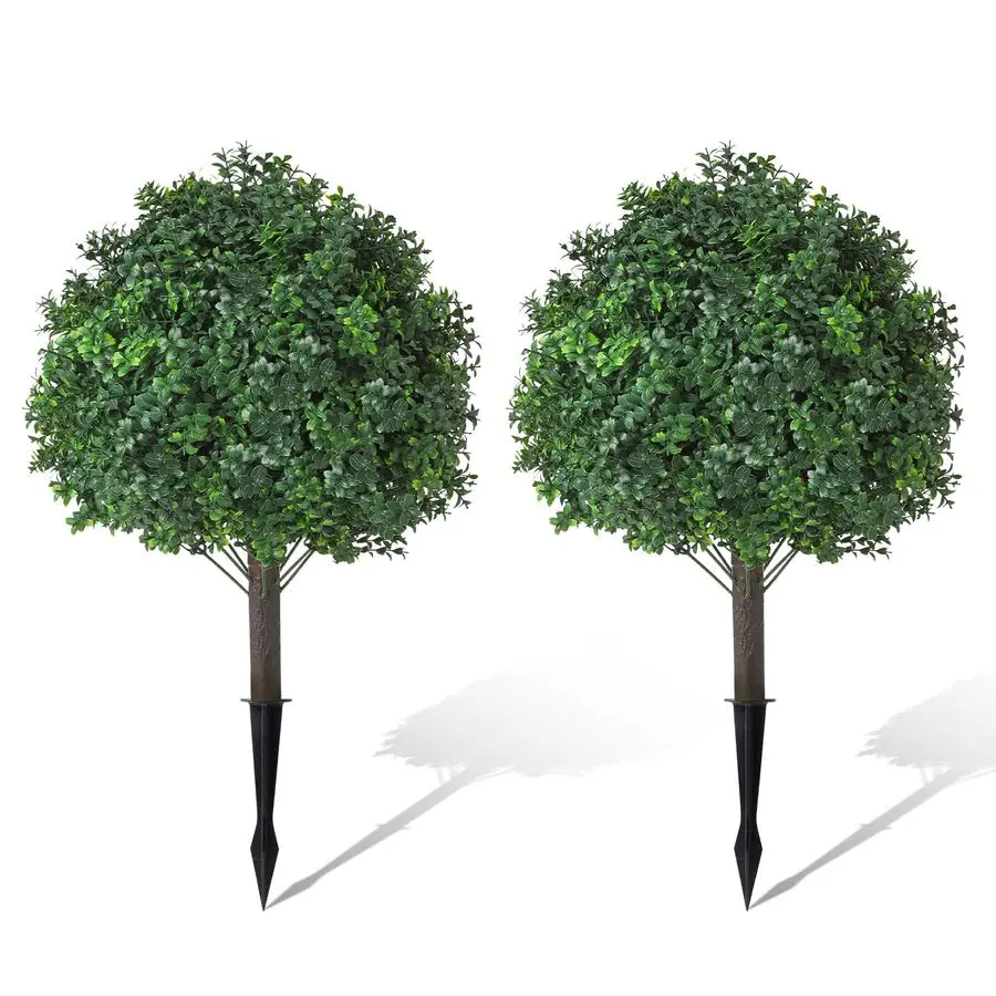 

Topiary Balls Artificial Outdoor Set of 2,UV Resistant with Spike Faux Plants for Garden,Indoor, Porch,Yard, Balcony Decor