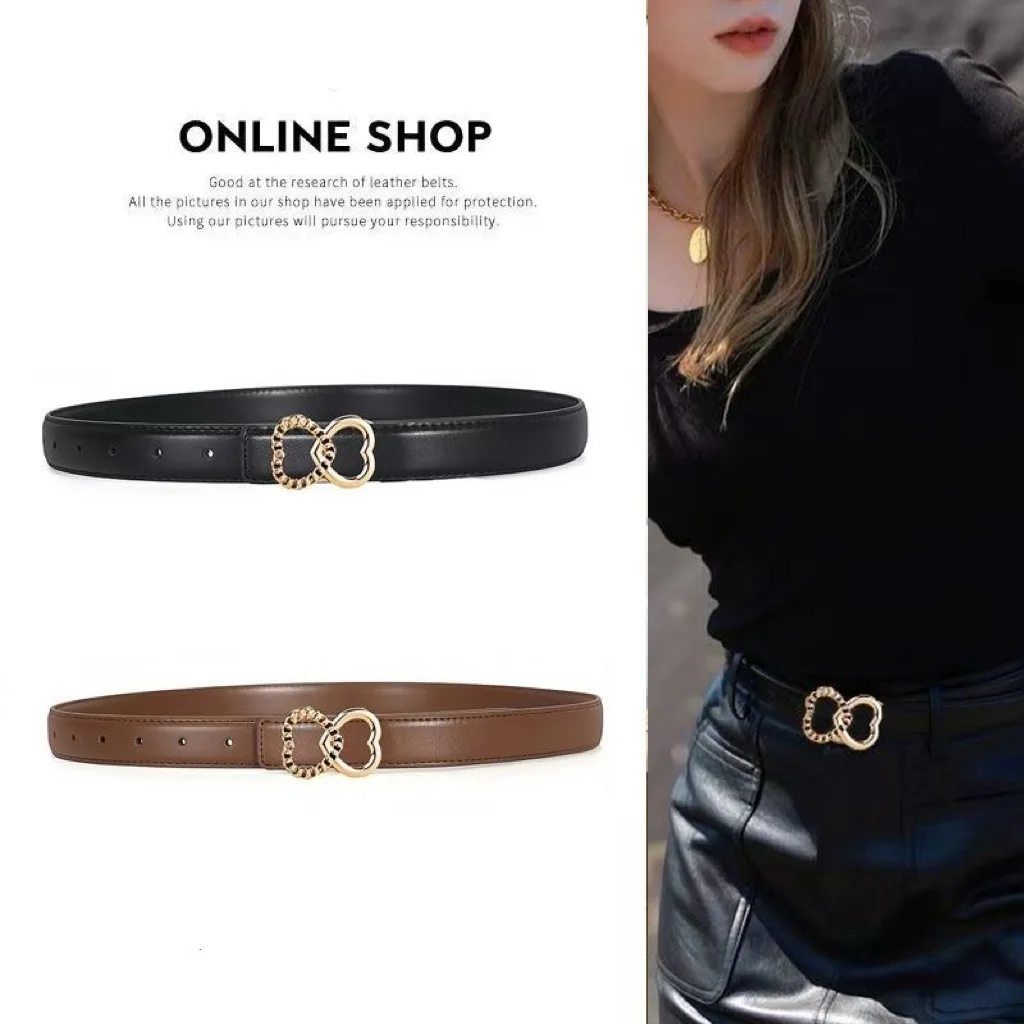 EuropeanandAmerican Style Women's Love Buckle Belt,fashionable and Versatile Jeans Belt,multi-color Optional Women's Accessories