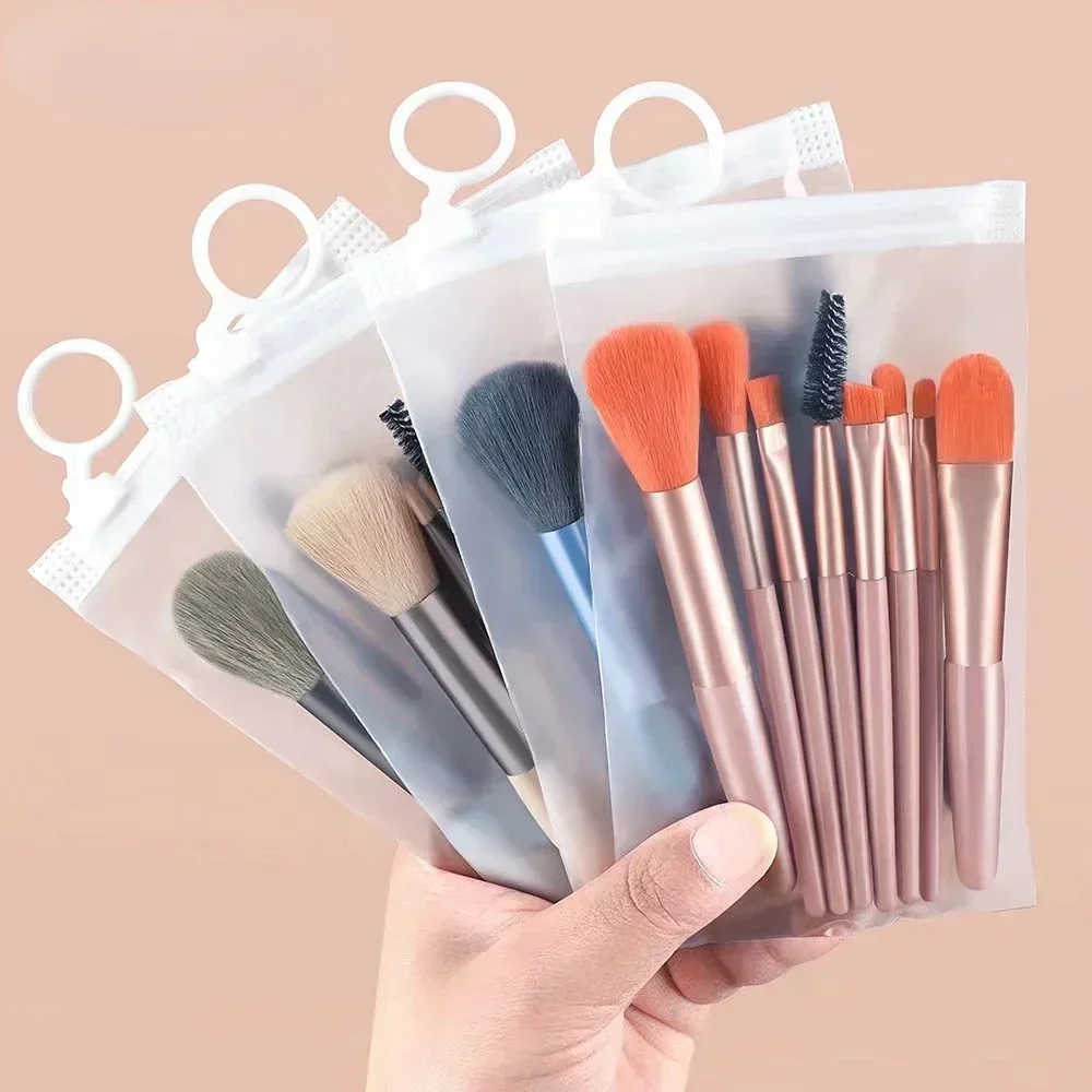 Ensemble de pinceaux de maquillage portables, mini pinceaux cosmétiques, correcteur de cheveux doux, poudre adt, fard à barrage, fond de teint, outils de beauté, 8 pièces