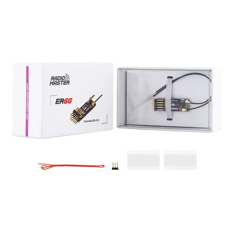 ER6 PWM RX By RadioMaster, Max 100mW Adjustable Telemetry Power, Dual Antenna Design