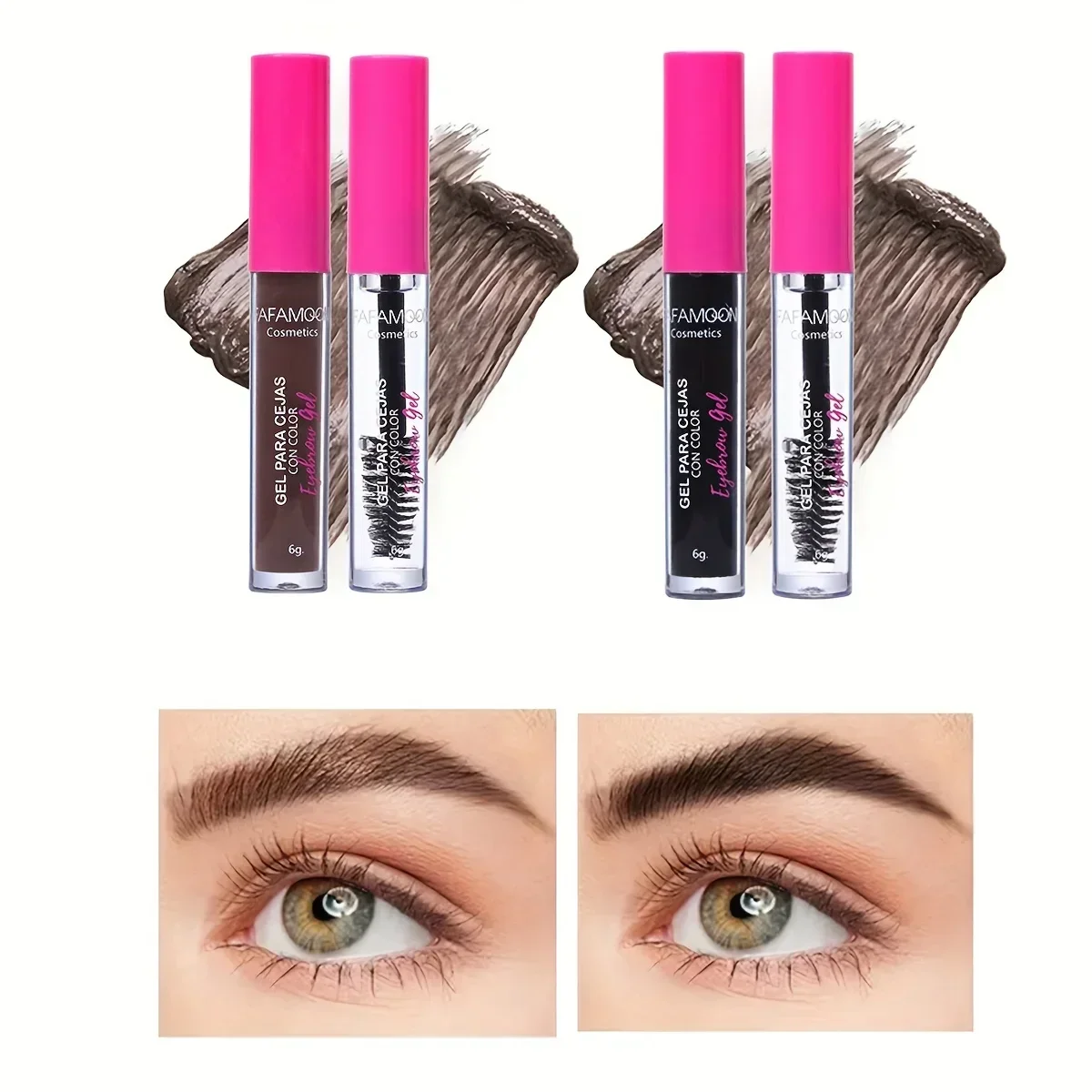 Kit de Gel pour sourcils teinté imperméable, colle pour sourcils riche Auburn et claire, maquillage pour les yeux longue durée à sculpter rapide