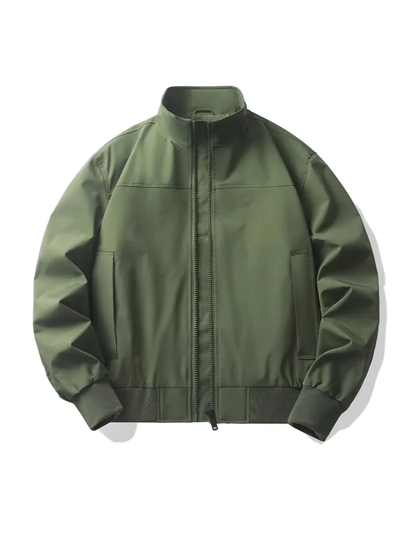 

Autumn Winter Men Cargo Coat Vintage Streetwear Outdoor Man Bomber Jacket Stand Collar Long Sleeve Zipper Casual Male Outerwear