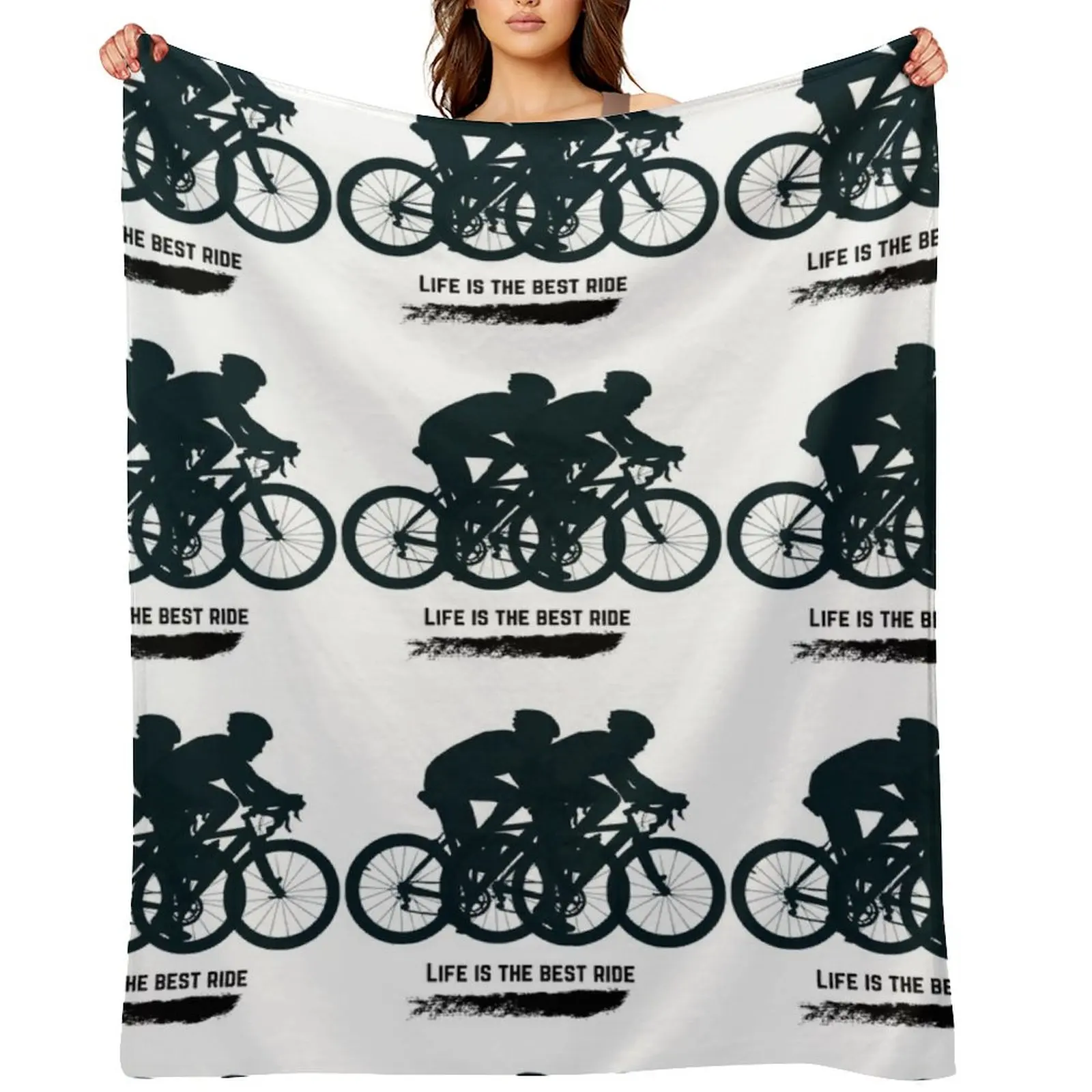 Bicycle ride Throw Blanket Tourist Loose Furrys Bed covers Sofa For Sofa Thin Blankets