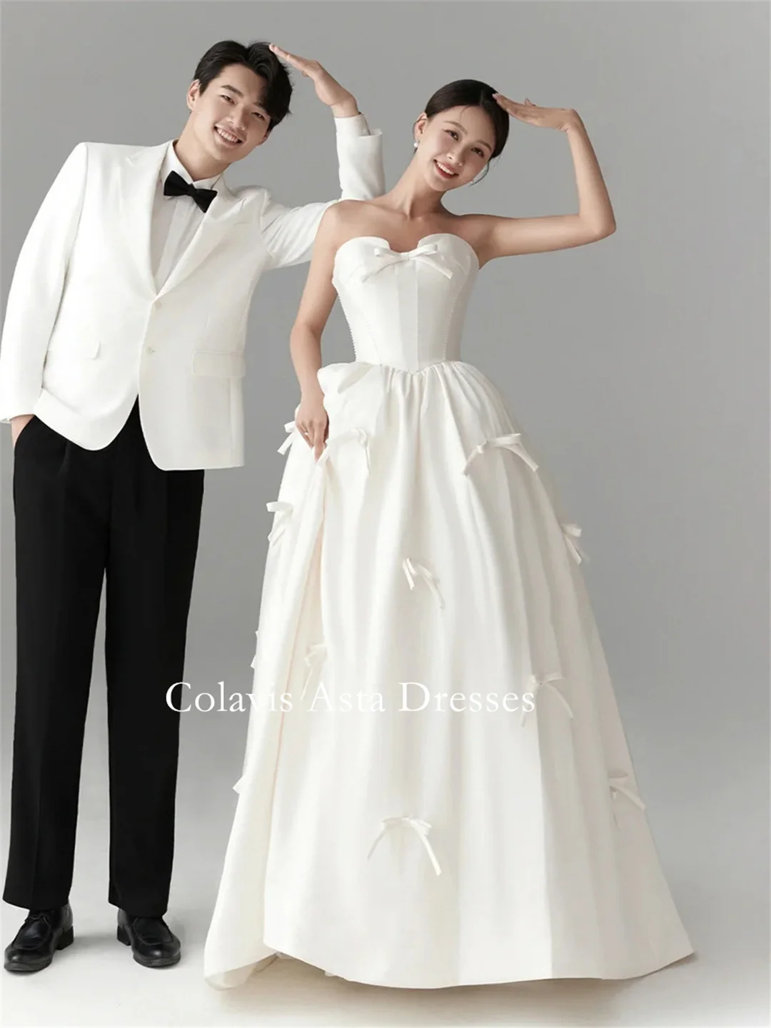 

Colavis Asta Wedding Dresses Sweetheart 프롬드레스 Korea Backless Satin Corset Photoshoot Outdoor Bride Gowns Party Women Bride