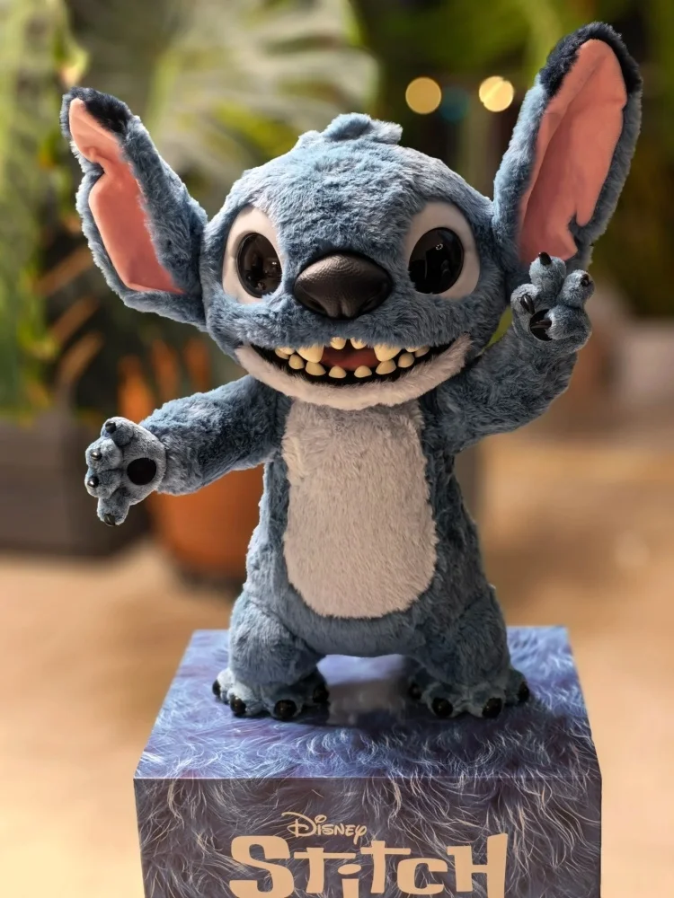 Muñeco de peluche genuino de Disney Stitch, 16/28cm, mochila de punto de Anime Kawaii, muñeco colgante, llavero de peluche, juguete para regalo