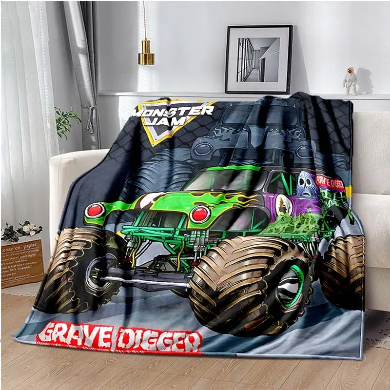 Monster Jam Grave Digger Truck Hot Wheels Sofa Blanket Lightweight Warm Insulation Blanket Bed Office Car knee padsThrow Blanket