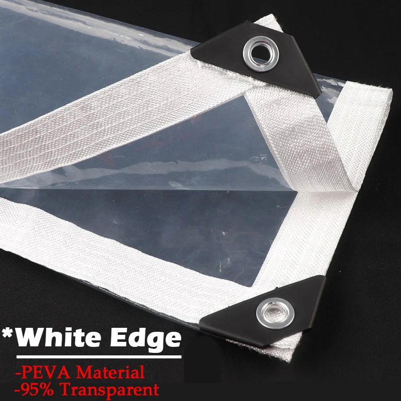 95% Clear PEVA Rainproof Cloth Patio Pergola See Through Tarp Curtain Home Window Keep Warm Film Outdoor Transparent Tarpaulin