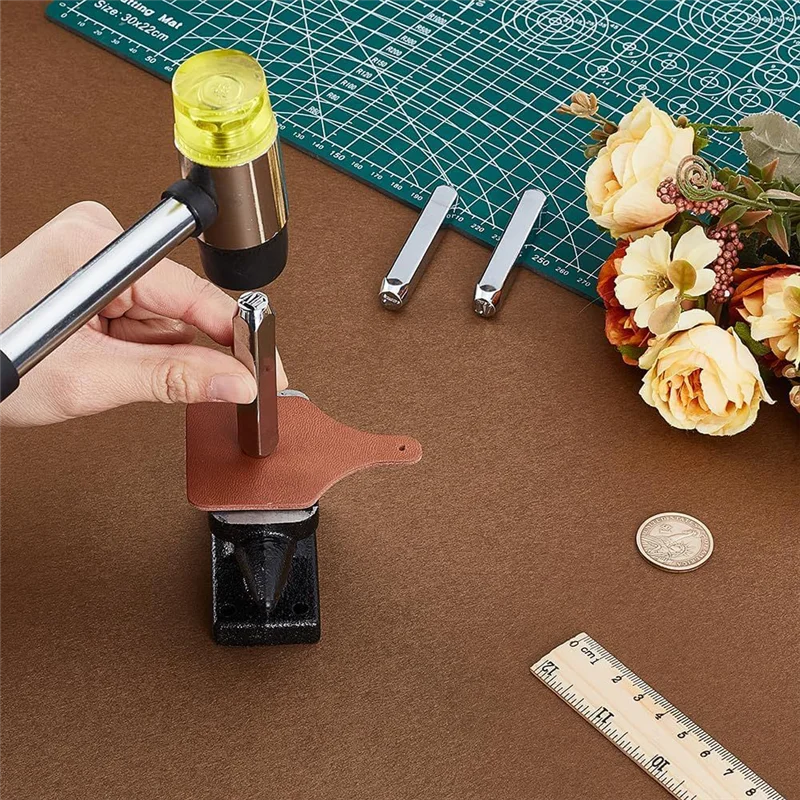 AAAN-Silversmithing Tools Mini Horn Anvil Set Iron Anvil With Rubber Hammer Blacksmith Forge Kit Forging Bench Block