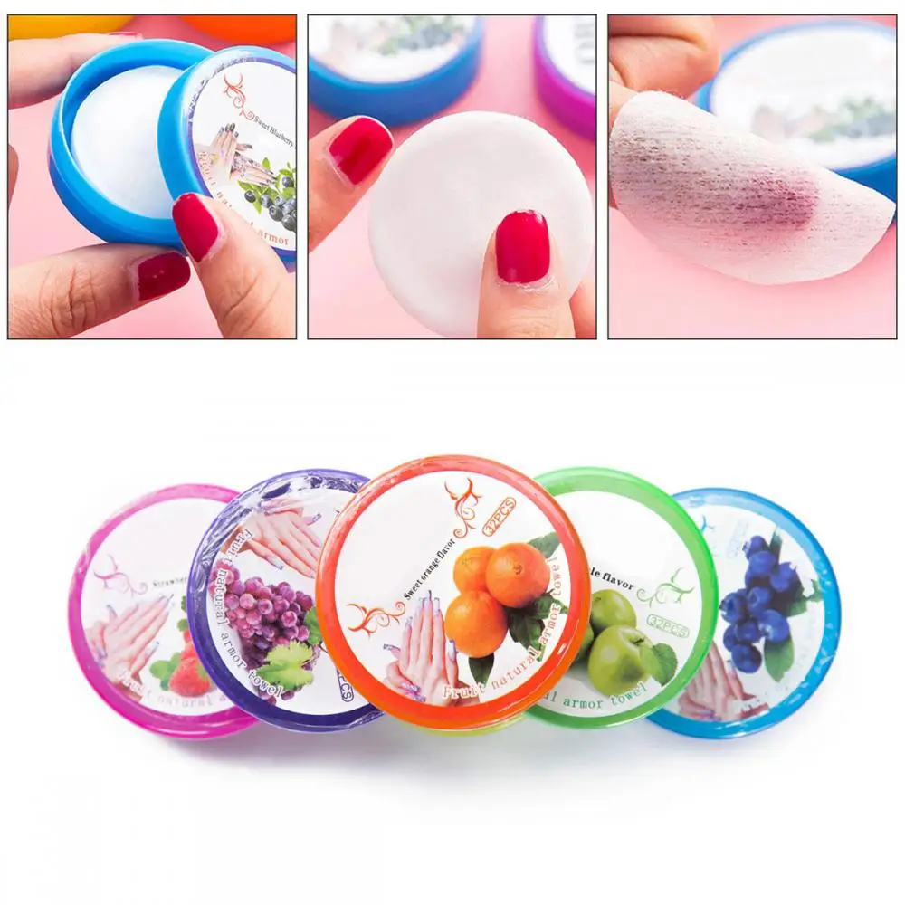 1 ~ 10 Stuks Doos Fruit Geurende Nagellakverwijderaar Doekjes Papieren Handdoek Nail Art Schoon Snel Verwijderen Kleverige Nagelgel Nail Art Tool Tslm1