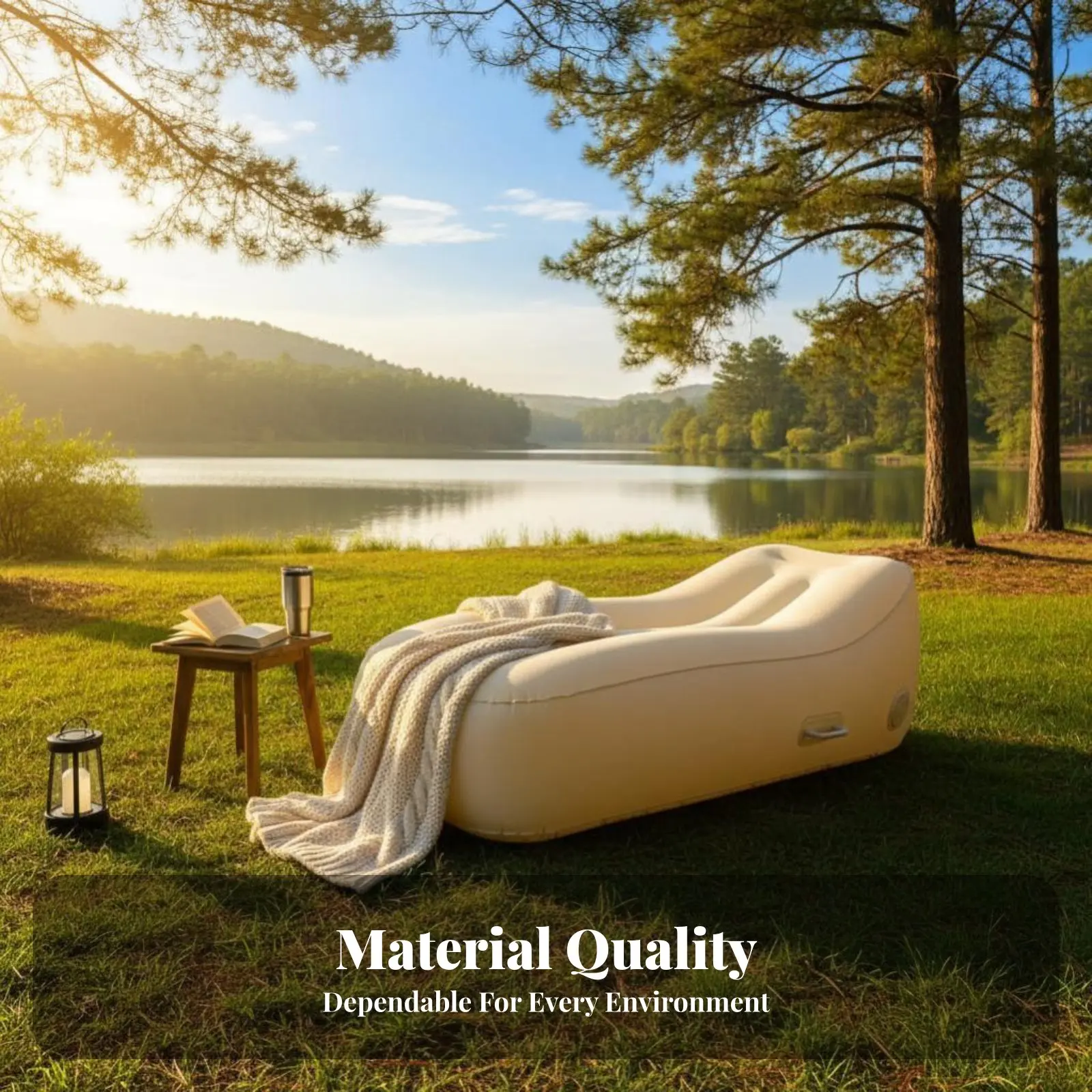 

Inflatable Sofa, Portable Air Mattress, Automatic Inflation, Outdoor Camping, Ergonomic, Home Use